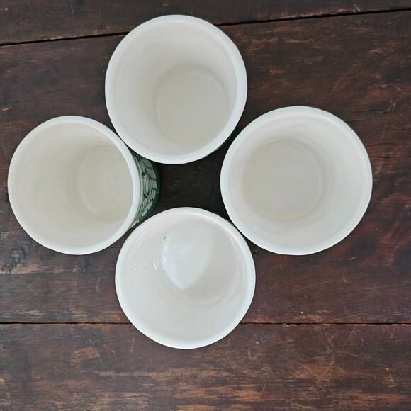 Vintage Cutty Sark Cups 1998 Clipper Ships Green WHite Scotch Whiskey Set of 4 - Picture 5 of 10